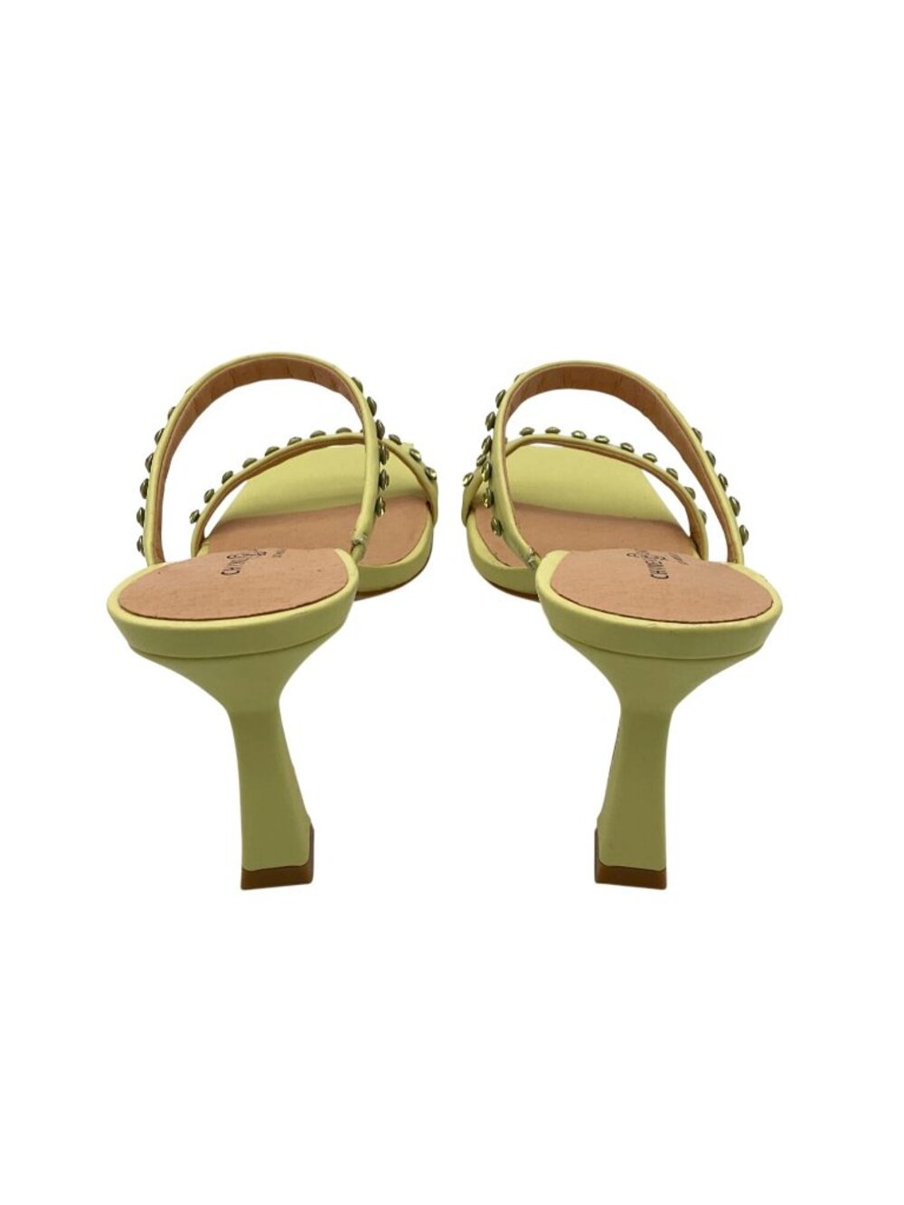 Chinese Laundry Los Angeles Ladies Yo Yo Heeled Embellished Chartreuse Sandals 1 - Picture 4 of 6